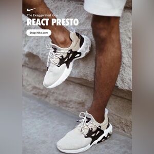 Nike React Presto Custom Sneakers - White and Black